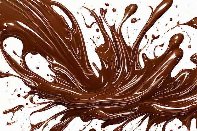 a splash of chocolate with a splash of paint dripping down the side