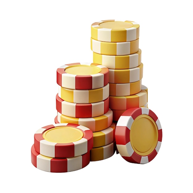 Photo a stack of poker chips with a red and gold color