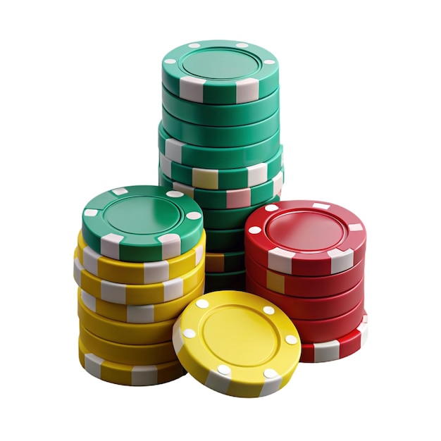 Photo a stack of poker chips with a red top that says quot green quot