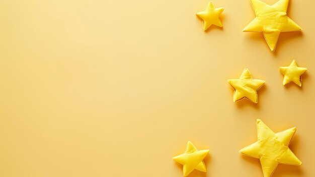 Photo star decoration on yellow background