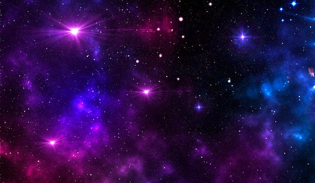 Starry cosmic background with nebula