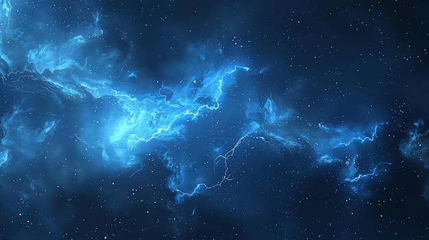 Photo a starry night sky with a bright blue nebula