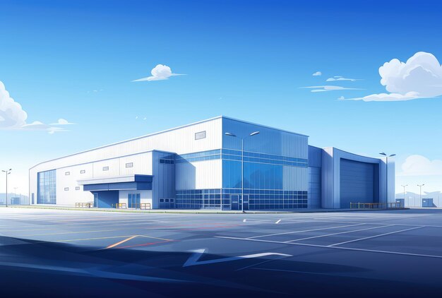 Photo stateoftheart industrial warehouse exterior