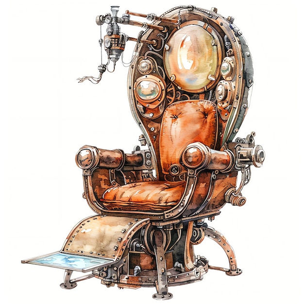 steampunk clipart of fairy chair detailed cool futuristic and old