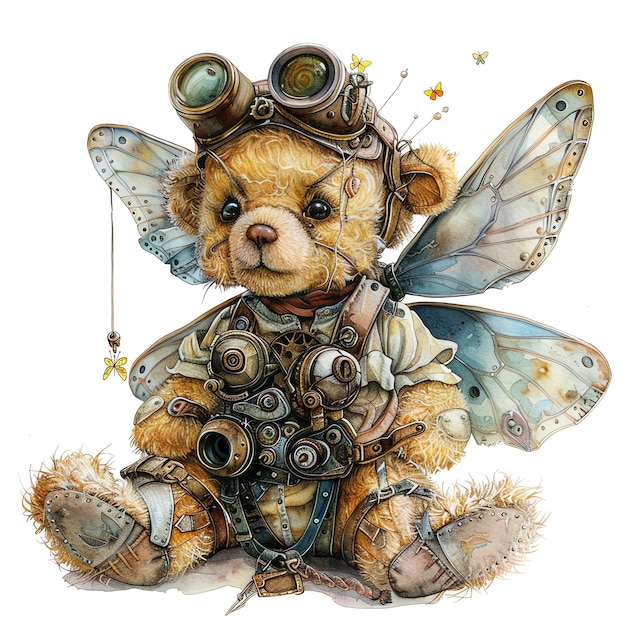 steampunk clipart of fairy teddy bear cool futuristic and old