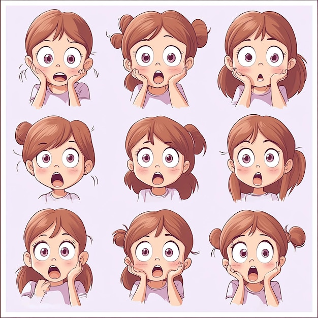 Photo stickers featuring different expressions