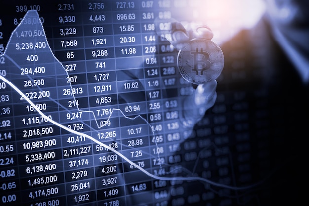 Stock market or forex trading graph and candlestick chart suitable for financial investment concept