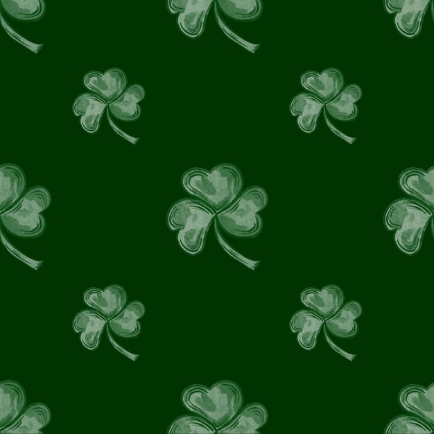 Photo stpatricks day seamless pattern with clover on green background perfect for wallpapers gift papers