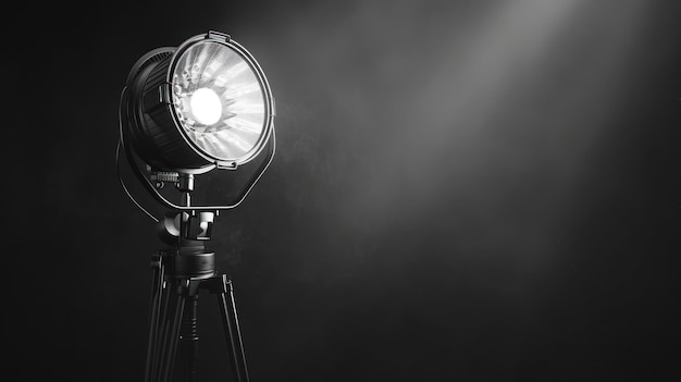 Photo studio spotlight a dramatic illumination