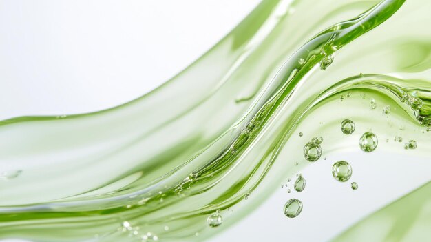 Photo a stunning closeup of a vibrant green serum where nature harmoniously meets modern science