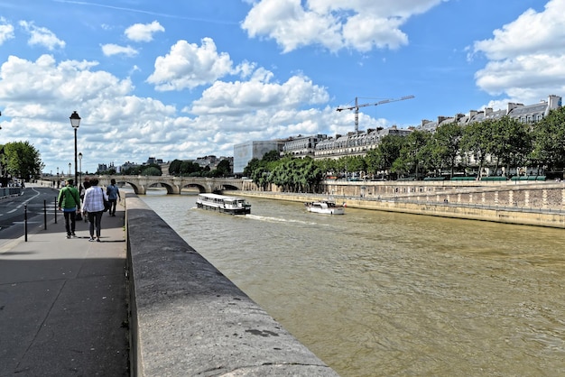 Summer Paris embankment of the Seine