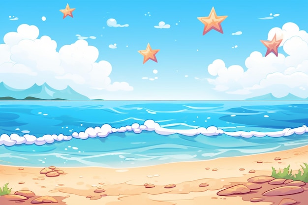 Photo summer theme with ocean and beach background