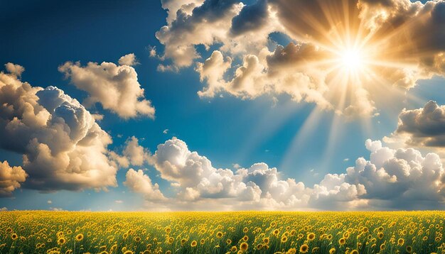 Photo sunny sky background whith clouds