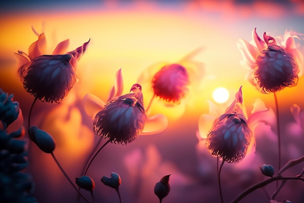 sunset and cloud a macro photography detailed closeup of the flowers