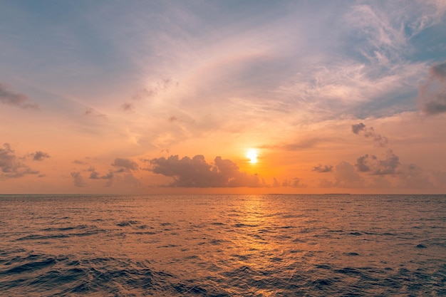 Sunset evening landscape sea Relaxing seascape sunrise cloudy dream sky Sunset on the coast wave