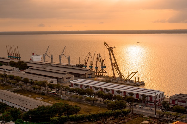 Sunset in the harbor