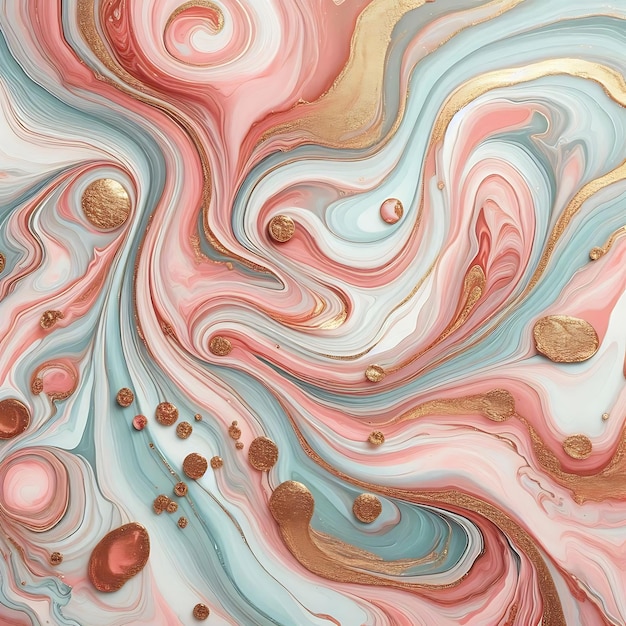 Photo swirl of pink gold marble abstract ai generated