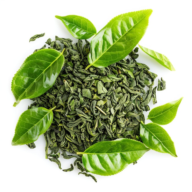 Photo tasty green tea isolated on white background