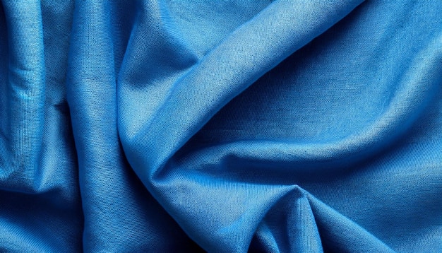 Photo texture of blue linen flax natural fabric