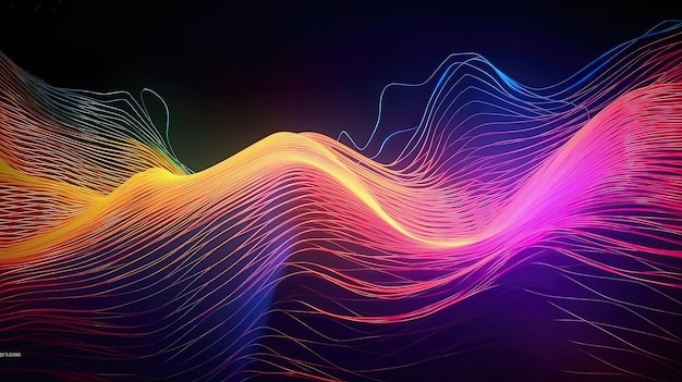 This abstract digital wave background with futuristic vibes offers a glimpse into the possibilities of the digital future Generated by AI