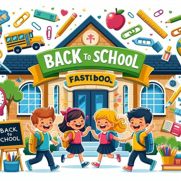 This beautiful illustration is illustrated for Back to School festival