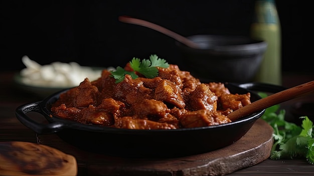 This spicy pork vindaloo recipe is the perfect way to spice up your dinner routine with succulent pork aromatic spices and a tangy hot sauce that's sure to satisfy Generated by AI