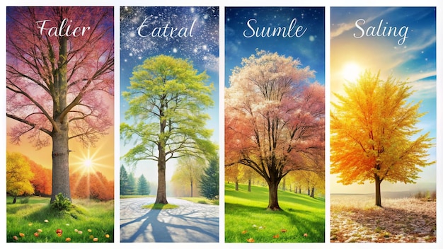 three different pictures of trees with the words  contemplation  on them