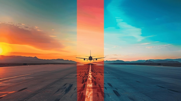 Three superimposed planes creating a scene of peace and quiet