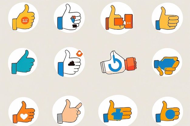 Photo thumb up thumb down icons like dislike icons vector illustration