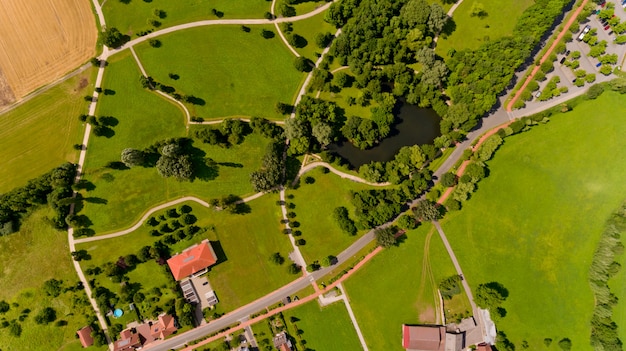 Top view of Bad Rodach city in Bavaria. Germany.