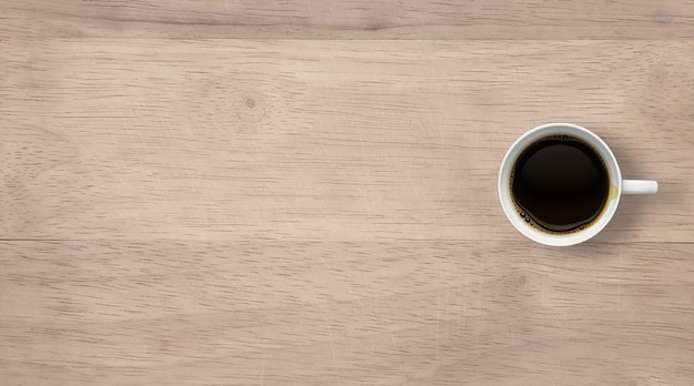 Top view coffee mugs and beans isolated