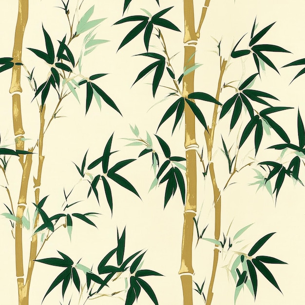 Photo a traditional japanese fabric pattern showcasing a repeating design of stylized bamboo stalks and