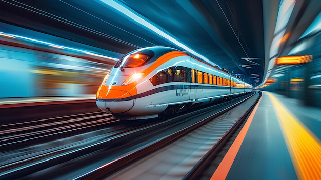 A train moving through a tunnel