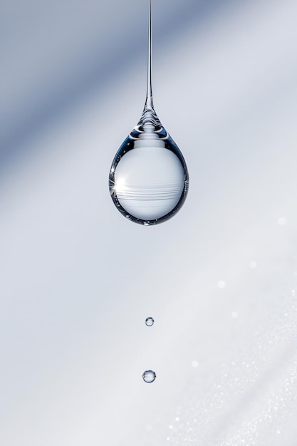 Photo transfarent of water drop of detailed in detailed close up photography with white background 1