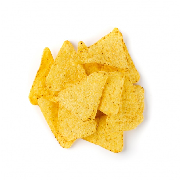 Photo triangle corn chips isolated