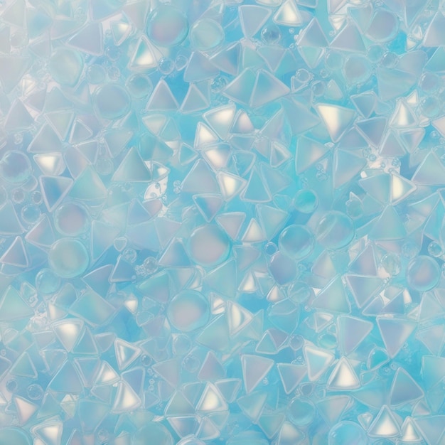 Photo triangleshaped bubbles in varying sizes calming blue background crystals diamonds