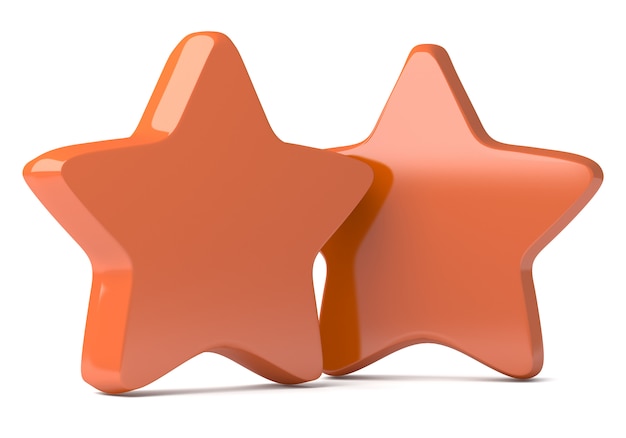 Two chocolate stars isolated on white background