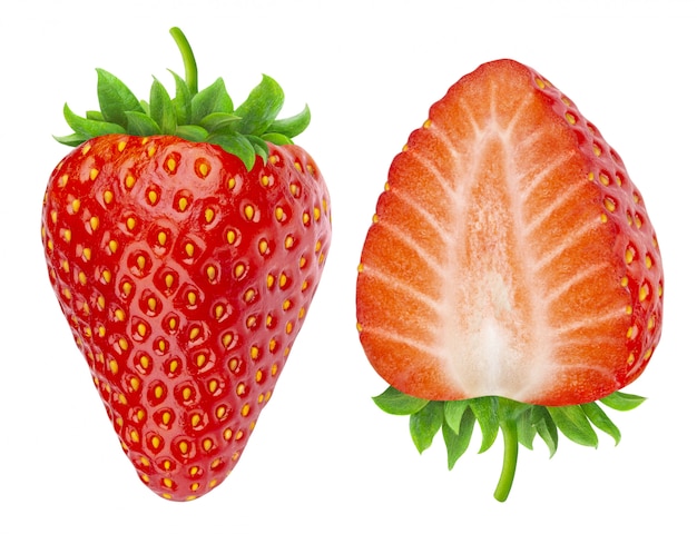 Photo two strawberries isolated