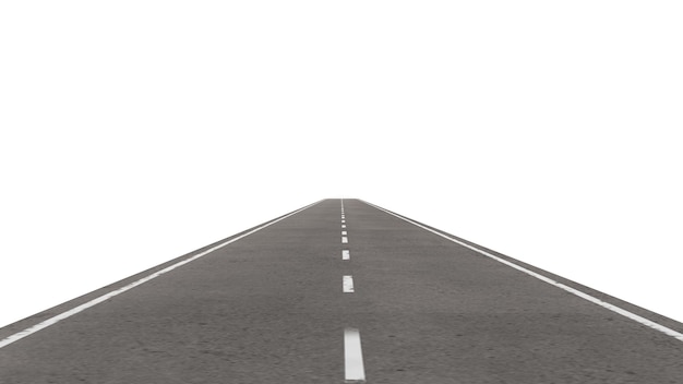 Twoway lane road on a white backgroundStraight Road to Location Infographic Template3d rendering