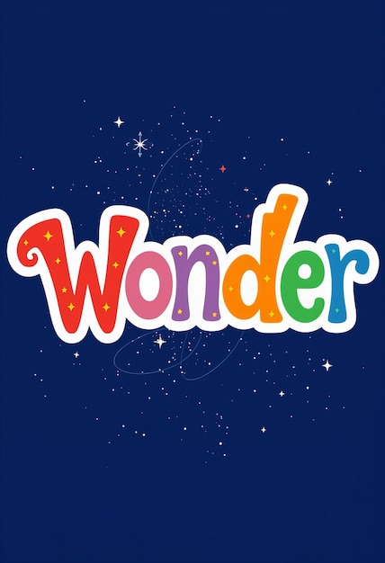 Photo typography design of the word wonder