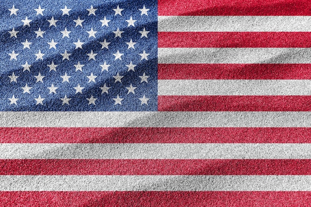 United States sand flag, national flag sand background