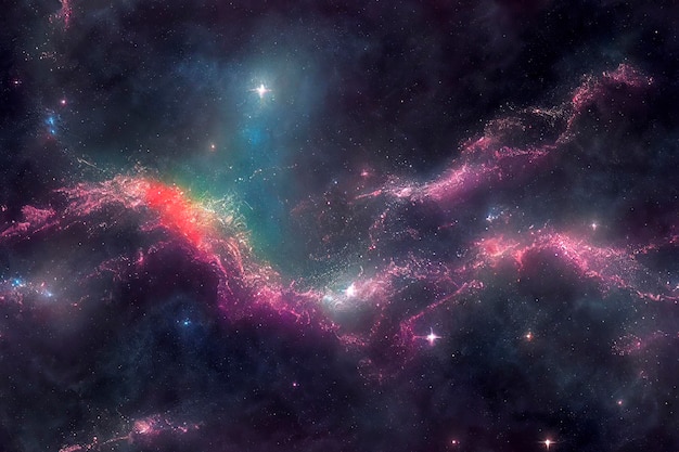 Photo universe filled with stars nebula and galaxy