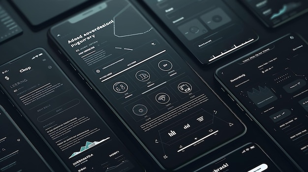 Photo ux ui design process for modish mobile application and website creative prototype o generative ai