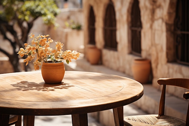 a vase of flowers is placed on the table professional photography