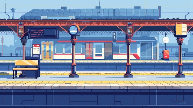 Photo vector colored train station background