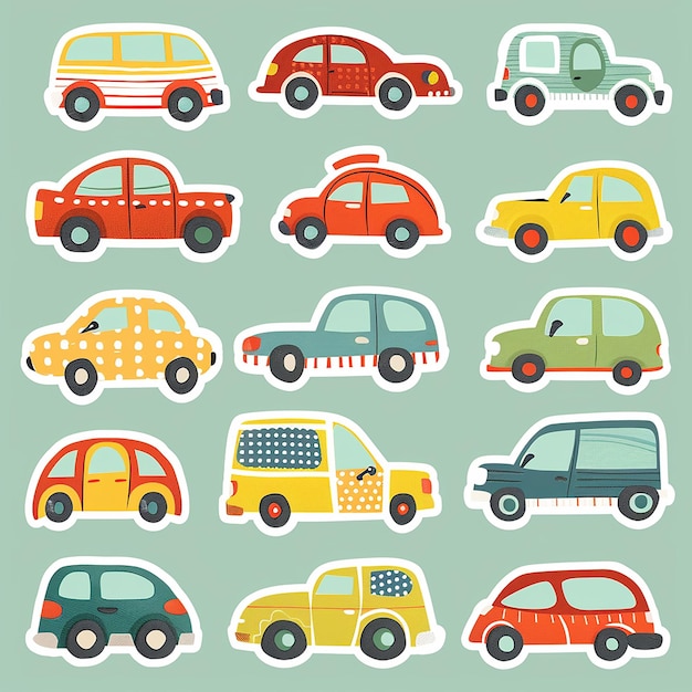 Photo vector of different toy cars for kids