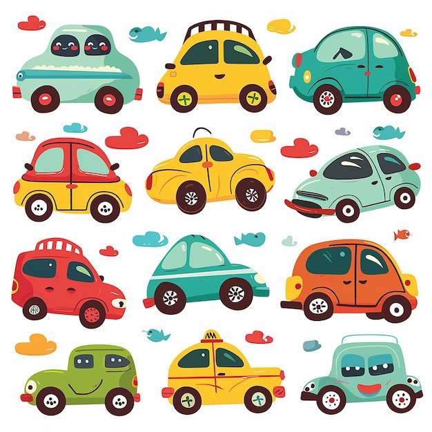 Photo vector of different toy cars for kids