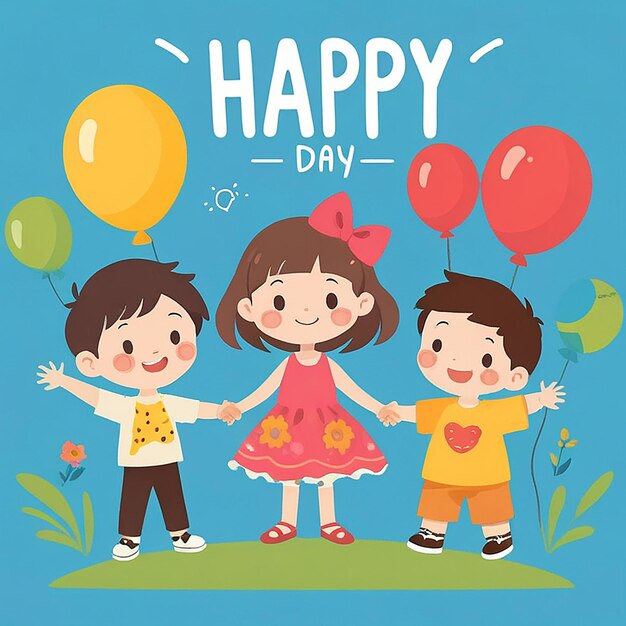 Photo vector flat happy childrens day