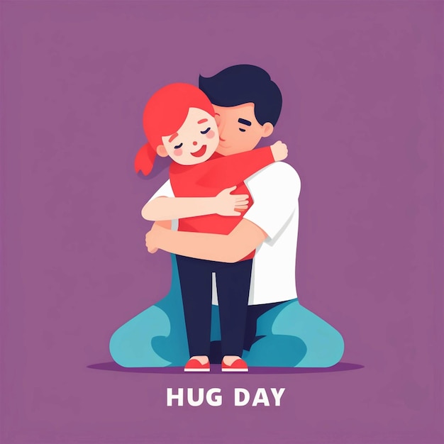 Photo vector flat hug day illustration