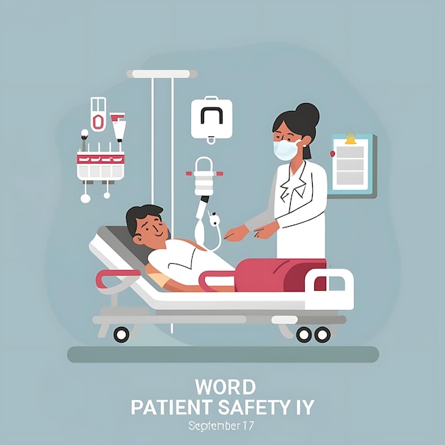 Photo vector graphic of world patient safety day good for world patient safety day celebration flat design